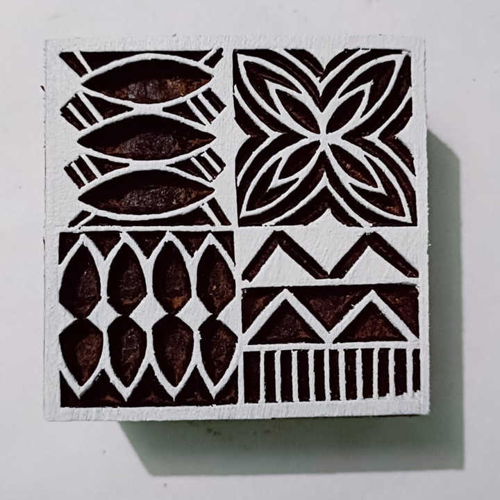 Square Block Textile Printing Art Clay Potter Craft Henna Tattoo Scrapbook Wooden Stamps