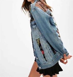 Fabricant de vêtements en gros Vestes en jean sur mesure Unisexe Couleur unie Femmes Jeans Bomber Jacket Doublure en coton Couleur personnalisée - Product Image 3