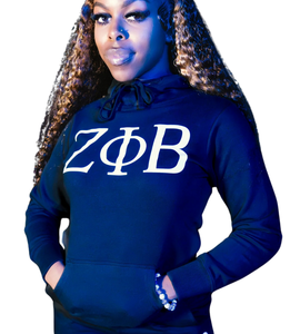 Zeta Phi Beta 1920 sororité grecque femmes 2 pièces brodé bleu blanc à capuche et pantalon de survêtement polaire survêtement ensemble survêtement - Product Image 2