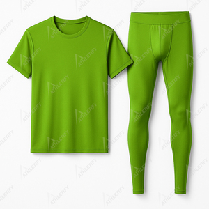 Ensemble de fitness en coton respirant pour homme avec t-shirt et guêtres pour la course à pied, le yoga, le tissu en coton doux pour le confort et la durabilité. - Product Image 2