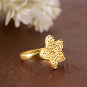 Laiton massif Esthétique Trèfle à quatre feuilles Fidget Spinner Anneau Anti-Stress Anxiété Bande pour les femmes pour les mariages et les fêtes - Product Image 6