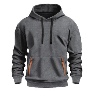 100% sudaderas con capucha de algodón para hombre, estilo informal de invierno, patrón sólido, impresión Digital frontal, servicio OEM disponible, teñido liso - Product Image 4
