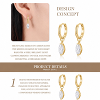 Boucles d'oreilles pendantes en moissanite taille poire, argent sterling S925 plaqué or 18 carats et platine, 0,5 ct 1 ct 4x6mm 5x8mm, clous d'oreilles pour femme, cadeau