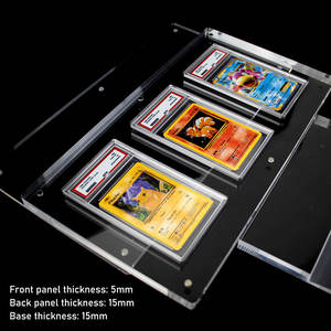 Cadre acrylique pour 35PT Pokemoned <span class=keywords><strong>PSA</strong></span> 3 Graded Card Vitrine avec base en acrylique Magnétique Acrylique Graded Slab Holder 3 Slots - Product Image 3