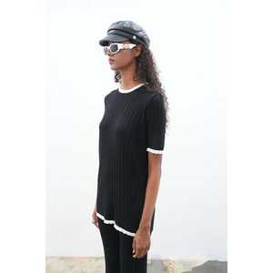 Conjunto de Dos Piezas de Punto Acanalado Dex, Estilo Casual, Incluye Camiseta y Pantalones-9927 - Product Image 4