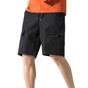 Nouveau short cargo décontracté tendance pour homme, coupe slim droite, en toile 100 % coton respirant avec taille élastique - Product Image 1