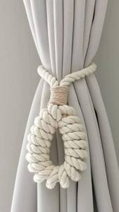 Support de rideau, traitement de fenêtre moderne, décoration de rideau en coton personnalisé - Product Image 3