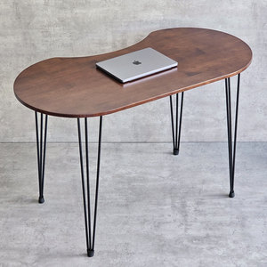 Bean-Shaped 120x60cm Rubber Wood <b>Computer</b> <b>Desk</b> with Hairpin Iron Legs SPD68209 - Product Image 6