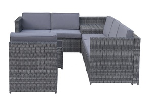 SF00003 Direct factory in Vietnam Modern <b>Sofa</b> 8Pcs Patio <b>Rattan</b> Set Outdoor Furniture with Cushions Tempered Glass - Product Image 2