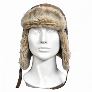 Chapeau trappeur aviateur personnalisé avec rabat d'oreille en fausse fourrure chaude, accessoire d'hiver - Product Image 1