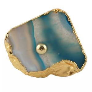 Poignée de porte décorative en agate de luxe, incrustée, imperméable, polie, de forme naturelle, fabriquée à la main, pour portes intérieures - Product Image 5