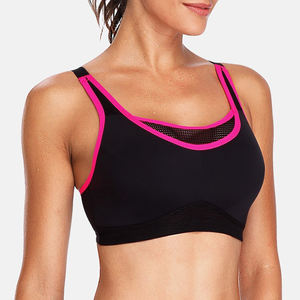 Soutien-gorge de sport pour femmes, rembourré, respirant, à séchage rapide, avec logo sur le devant, haut de fitness - Product Image 4