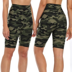 Pantalones cortos de yoga para mujer Cintura alta Correr Gimnasio Entrenamiento Pantalones cortos de yoga Spandex Pantalón corto Atlético - Product Image 2