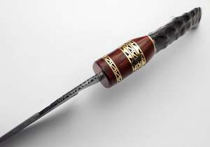 Couteau Damas personnalisé cadeau couteau de chasse en acier forgé DAMAS avec poignée en corne cadeau pour lui cadeau de couteau extérieur. - Product Image 2