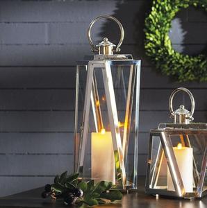 Linterna de acero inoxidable hecha a mano al por mayor de India, diseño Triangular único, decoración contemporánea para el hogar para velas de Metal de Navidad - Product Image 2