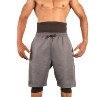 Pantalones Cortos de Baño Halal para Hombre, Marca Awrah Activewear, con Logotipo Personalizado, Cintura Elástica Media, Color Sólido, Traje de Baño Islámico 100% Poliéster