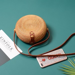 ใหม่2022รอบหวายกรณีกระเป๋าสะพายไหล่กระเป๋าผู้หญิงแฮนด์เมด,Handwoven บาหลีกระเป๋า,หนังสายสะพายธรรมชาติ - Product Image 4