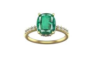 Anillo de mujer Esmeralda natural y CZ Piedra preciosa Mayo Piedra natal Aniversario Nupcial San Valentín Joyería hecha a mano Anillo de plata esterlina 925 - Product Image 3