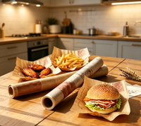 Papier sulfurisé antiadhésif pour la cuisson, feuilles de qualité alimentaire résistantes à la graisse pour emballer les burgers et les sandwichs