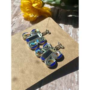 Zuni Handmade Multi-Stone & <b>Sterling</b> <b>Silver</b> Butterfly Post Earrings <b>Stud</b> Type - Product Image 3