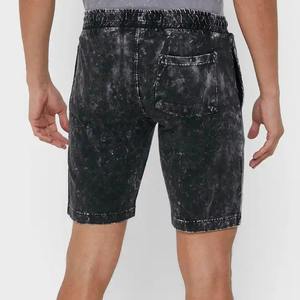 Vente en gros de shorts de sport décontractés d'extérieur en coton et en molleton de style High Street pour hommes, conçus sur mesure avec lavage à l'acide - Product Image 3