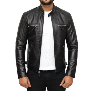 Chaqueta de Cuero Vacuno de Invierno para Hombre, de Alta Calidad, Cuello Alto, Estilo Urbano Ecológico, Venta al Por Mayor - Product Image 1