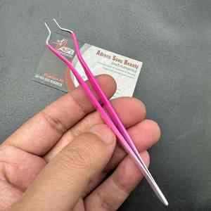 Pince à épiler pour cils en acier inoxydable de haute qualité, conçue avec précision, durable, pointe aiguë, antistatique ASB - Product Image 5