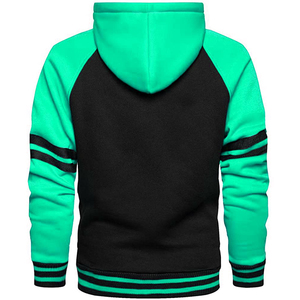 Sweat à capuche brodé pour femmes de haute qualité à manches longues à deux panneaux couleur mode extérieur coton éponge à capuche - Product Image 6