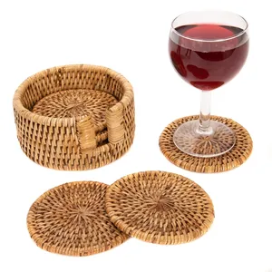 Convient pour une fête ou un mariage, ensemble de décoration de Table en osier Boho sous-verres en rotin naturel ensemble de sous-verres du Vietnam - Product Image 5