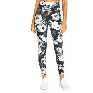Leggings Deportivos de Cintura Media con Estampado Personalizado, Elásticos, Transpirables, de Secado Rápido, Spandex/Nylon, para Mujer, Diseño Digital - Product Image 1