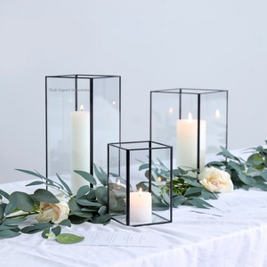 Fancy Design <b>Black</b> Frame Glass Votive <b>Candle</b> <b>Holder</b> for Home Interior Wedding Christmas Tableware Decor <b>Candle</b> Box - Product Image 1