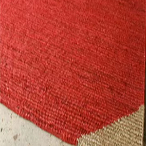 Alfombra de yute de algodón rojo sólido Boho Chic, alfombra trenzada a mano sostenible, alfombras y juegos de estilo bohemio - Product Image 1