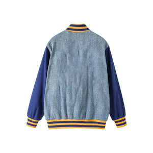 Chaqueta Bomber de Lana A&T, Estilo Universitario, Informal, con Bolsillos con Cremallera, Forro de Satén Personalizado, Logotipo Aplicado, Primavera - Product Image 2