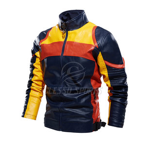 Veste de moto pour homme en cuir véritable, prix imbattable, couleur unie, vente en ligne - Product Image 2