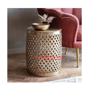โต๊ะกาแฟสเตนเลสสตีลสีทองสไตล์นอร์ดิกดีไซน์หรูหราสำหรับห้องนั่งเล่น - Product Image 3