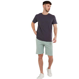 Short de survêtement décontracté 100% coton pour hommes confortable et durable taille moyenne motif solide short uni respirant - Product Image 1