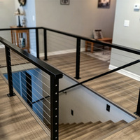 Poteaux de garde-corps de terrasse en aluminium inoxydable HIMOWAY, faible entretien, 42'' et 36'', pour escaliers et câbles