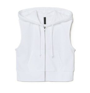 Hot Deal personnalisé recadrée sans manches sweats à capuche femme blanc coton éponge pull n'importe quelle taille femmes conception d'impression personnalisée - Product Image 3