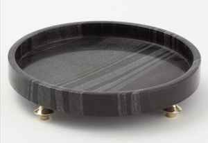 Plateau de service en marbre rond vert naturel sur mesure pour la décoration de la maison - Product Image 4