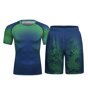 Ensemble de protection contre les éruptions cutanées avec short pour hommes athlétiques Combinaison de surf par compression Maillot de bain bloc UV pour la plongée et l'entraînement - Product Image 5