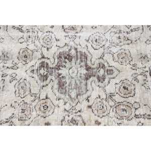 พรมตุรกีโบราณขนาดใหญ่ 5.9x8.9 ฟุต (180x271 ซม.) ลายดอกไม้สีขาว - Product Image 5