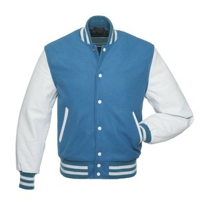 Chaquetas universitarias de un solo pecho para hombre, venta al por mayor, lana blanca, manga larga, diseño Letterman, chaqueta CollegeBaseballjacket para hombre - Product Image 4