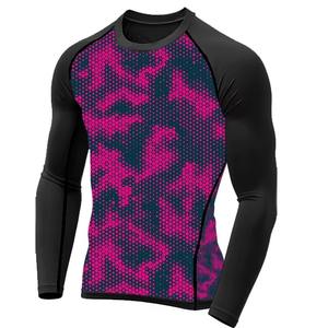 Couleur personnalisée spandex/polyester Rash Guard Hommes Rash Guard Gym Fitness Wear Spandex Polyester Made Rash Guard - Product Image 4