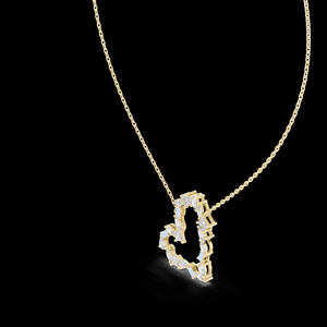 สร้อยคอจี้เพชรรูปหัวใจโรแมนติก18K สร้อยคอโรสโกลด์สำหรับผู้หญิงสร้อยคอสไตล์ - Product Image 4