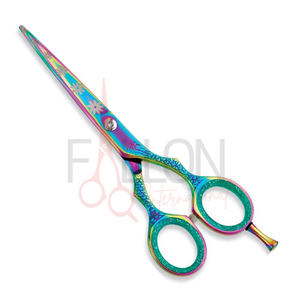 Rainbow <b>Floral</b> Professional Hair Cutting <b>Scissors</b> Stainless Steel Barber Salon Shears Custom Logo Hairdressing <b>Scissor</b> - Product Image 6