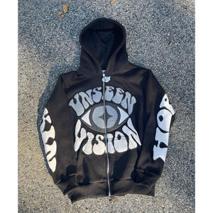 Sudaderas con capucha de los hombres de invierno baratos sudaderas con capucha de gran tamaño sólido liso grueso en blanco con logotipo personalizado Impresión digital venta completa - Product Image 6