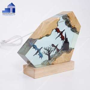 Lámpara de madera epoxi de luz cálida LED mejor calificada para decoración del hogar resina de luz nocturna interior para decoración del hogar moderna hecha en Vietnam - Product Image 5