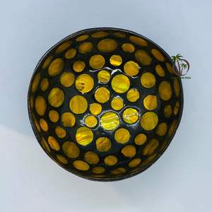 BOL LAQUÉ COLORÉ DE COQUILLE DE NOIX DE COCO FABRIQUÉ AU VIETNAM BOL LAQUÉ À PRIX TRÈS COMPÉTITIF VENTE EN GROS DU VIETNAM - Product Image 5