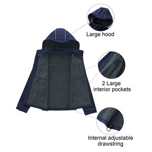 แจ็กเก็ตซอฟต์เชลล์สำหรับผู้ชาย, แจ็กเก็ตมีฮู้ดขนแกะซับน้ำและกันน้ำสำหรับกลางแจ้งเสื้อแจ็คเก็ตผ้านิ่มสะท้อนแสงสำหรับผู้ชาย - Product Image 3