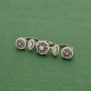 Designer Belle bague classique CZ avec bagues de mode plaquées rhodium - Product Image 5